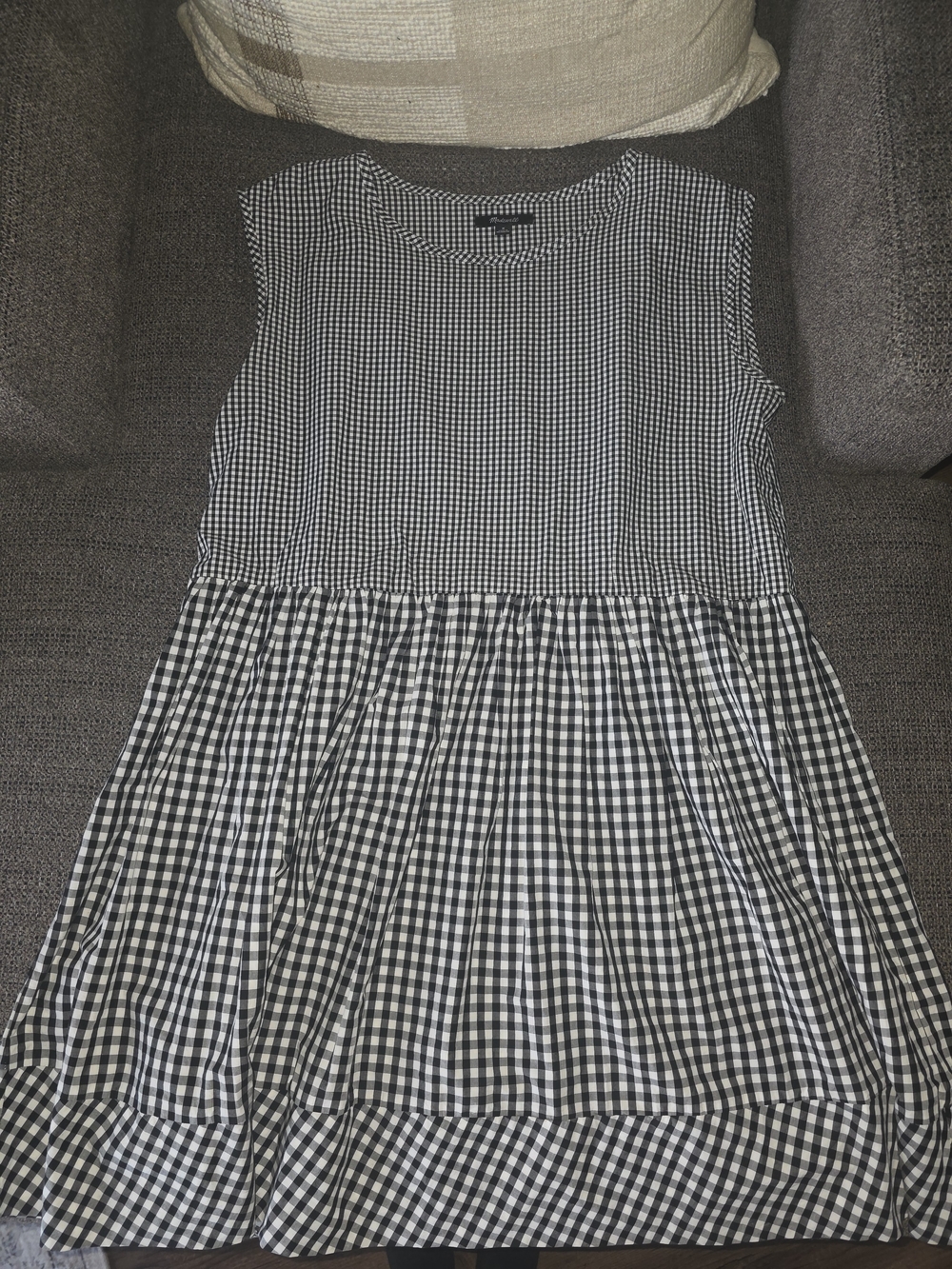 Madewell Black and White Gingham Maxi Dress